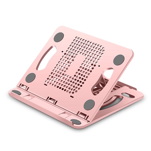 ziyahi Plastic Tablet Phone Stand Ergonomic Collapsible Holder Heat Dissipation Rotation Angle Adjustable Bracket 15kg Weight Loading Pink
