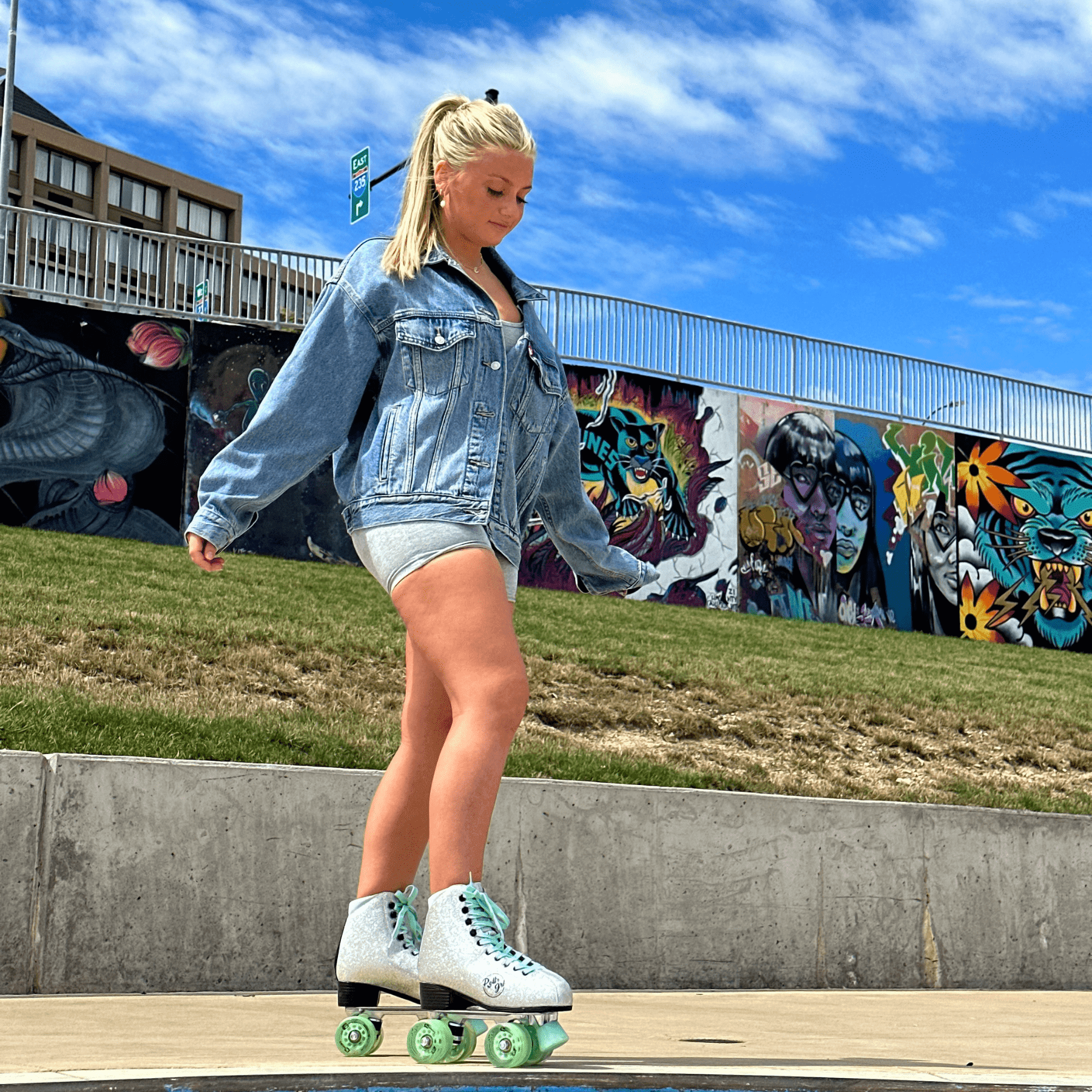 Rollr Grl Astra Glitter Roller Skates Silver/Black size 03