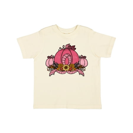 

Inktastic Pink October Pumpkin with Plaid Ribbon and Flowers Gift Toddler Boy or Toddler Girl T-Shirt