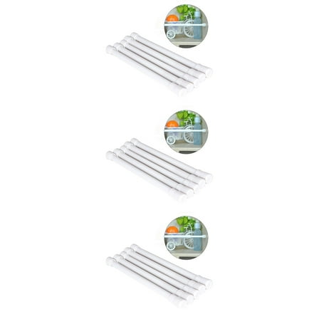 Raindrops 15 PCS Bathroom Shower Curtain Rod Adjustable Shower Curtain Tension Rod Extendable Bath Curtain Pole 30-50cm (White)