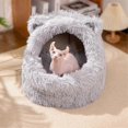 thumbnail image 4 of Plush Cat Bed Cat Bed Semi-Enclosed Dog Bed Removable and Washable Pet Bed, 4 of 5