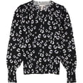 thumbnail image 1 of Rebecca Taylor Womens Cheetah Pullover Sweater, Black, X-Small, 1 of 2