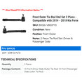 thumbnail image 2 of Front Outer Tie Rod End Set 2 Piece - Compatible with 2014 - 2018 Kia Forte 2015 2016 2017, 2 of 2