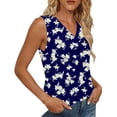 thumbnail image 5 of Tank Top for Women V Neck Sleeveless Casual Boho Loose Fit Floral Print Soft Comfortable Summer Sleeveless Shirt, 5 of 6