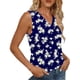 thumbnail image 5 of Mujeres sin mangas Tops verano no posicionado impreso rayas V-cuello capa base blusa casual, Mujeres V-cuello de verano Tops, 5 of 6
