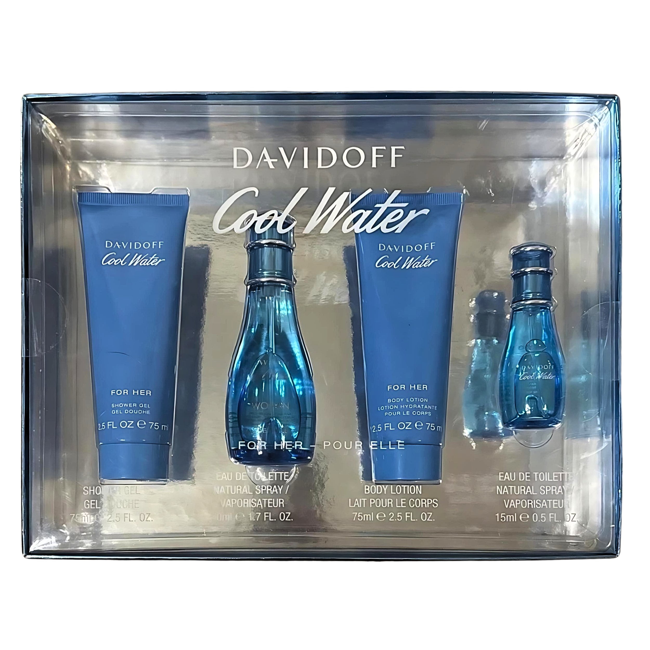 PREMIUM WATER 4箱セット Davidoff Cool Water 4 Piece Perfume Gift Set - Walmart.com