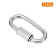 thumbnail image 3 of Uxcell 4mm Enlaces Rápidos de Cadena de Acero Inoxidable 304 con Bloqueo de Tornillo Conector Ovalado D Ring Clips 507 Lbs 15 Paquete, 3 of 6