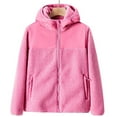 thumbnail image 2 of Women's Fall Winter Sherpa Fleece Jacket Casual Fuzzy Coat with Pockets Pink XL, 2 of 6