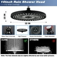 thumbnail image 2 of 10" Black Rain Shower Head with Handheld Spray Rainfall Showerhead with 6 Settings Hand Held Shower Built-in Power Wash for Cleaning + 12" Shower Head Extension Arm,79" Shower Hose, 2 of 7