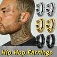 thumbnail image 5 of Bestyle Vintage Skull Earring Black Skull Hoop Earrings for Men Gothic Punk Jewlery Gift for Hip Hop Rapper Halloween, 5 of 8
