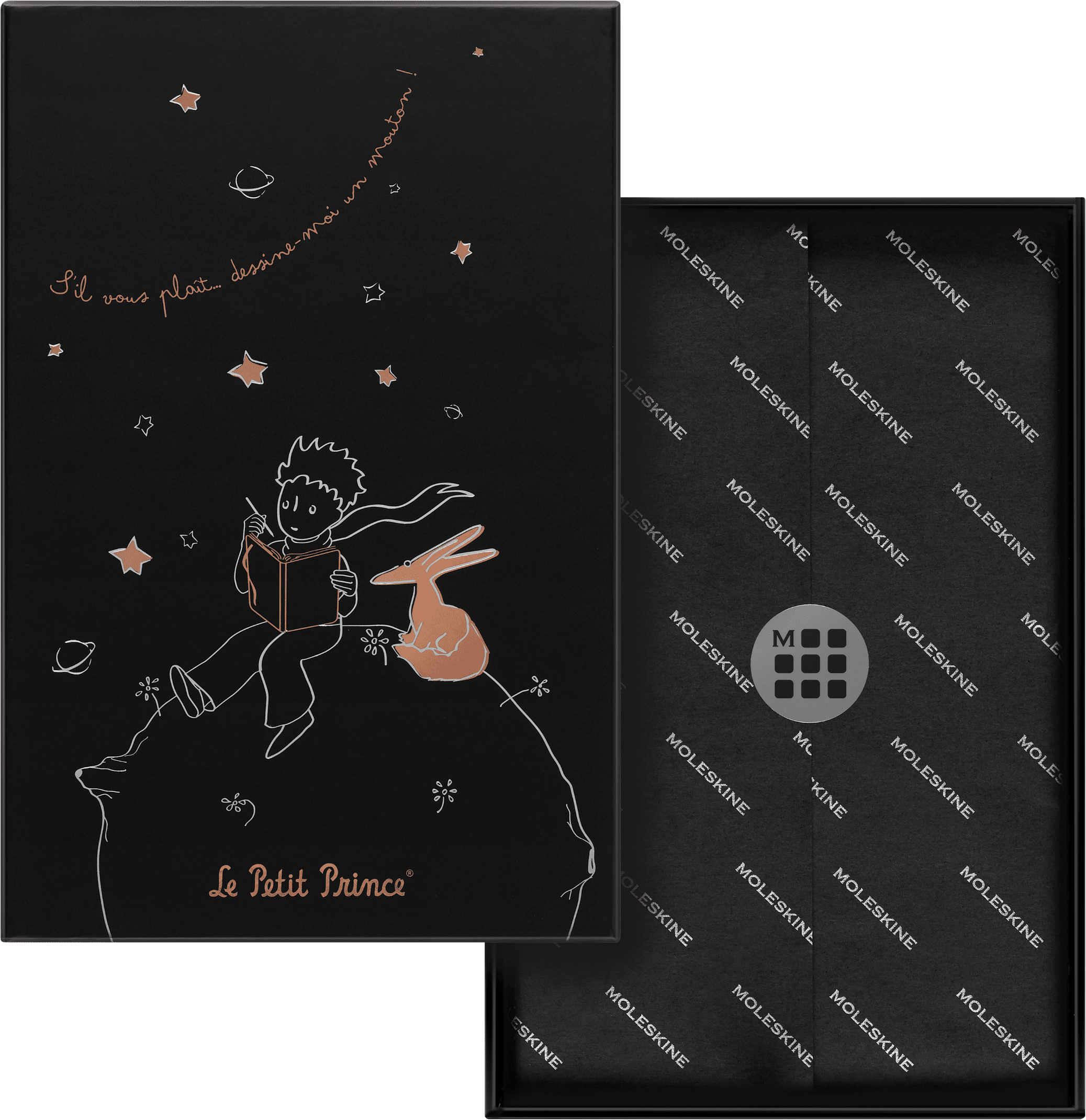 Moleskine Limited Edition Le Petit Prince 80th Anniversary Notebook, Hard Cover, Large (5" x 8.5"), Ruled, Black