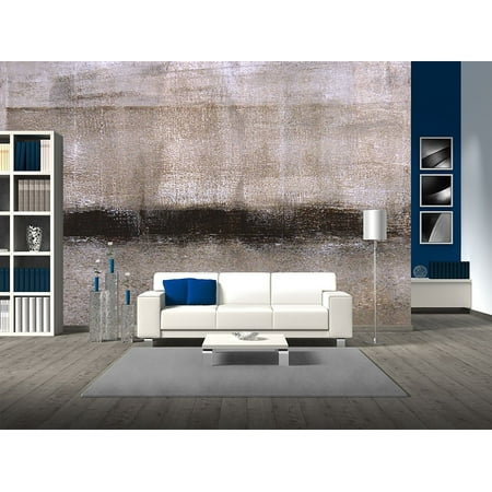 - wall26 - Brown and Beige Abstract Art Painting - Removable Wall Mural | Self-adhesive Large Wallpaper - 66x96 inches