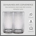 thumbnail image 7 of ARTLAND 17oz Highball Tumbler, Set of 4 | Iris Seeded Design, Clear | Drinking Glass for Parties and Everyday Use - Mojito, Whiskey, Cocktail | Glassware & Kitchenware Essentials, 7 of 7