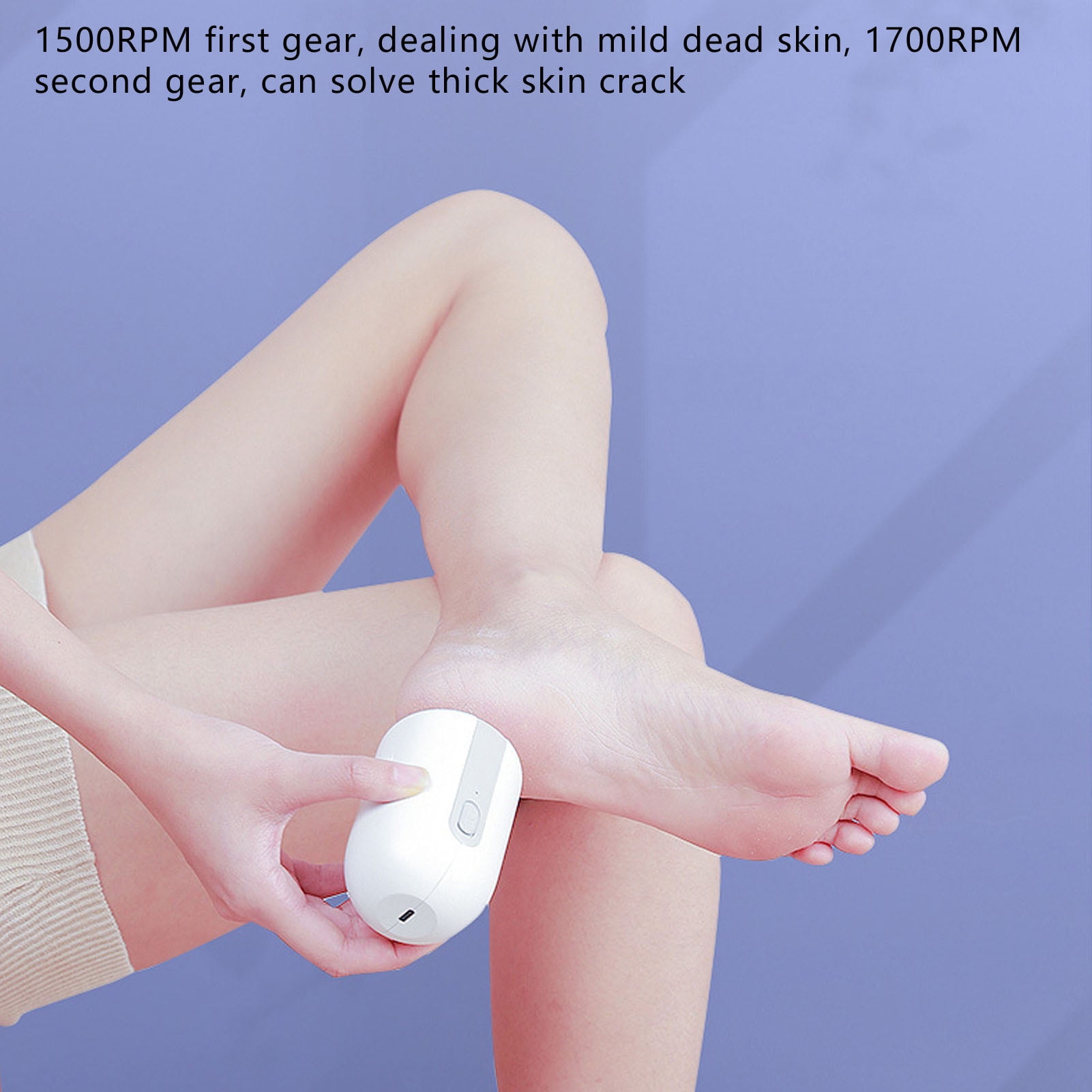 Suodoka Electric Foot Callus Remover, Rechargeable Pedicure File Kit for Cracked Heels and Dead Skin, Professional Foot Care Tool, White (10 inches / 25.4 cm, 6.4 oz / 182 g)