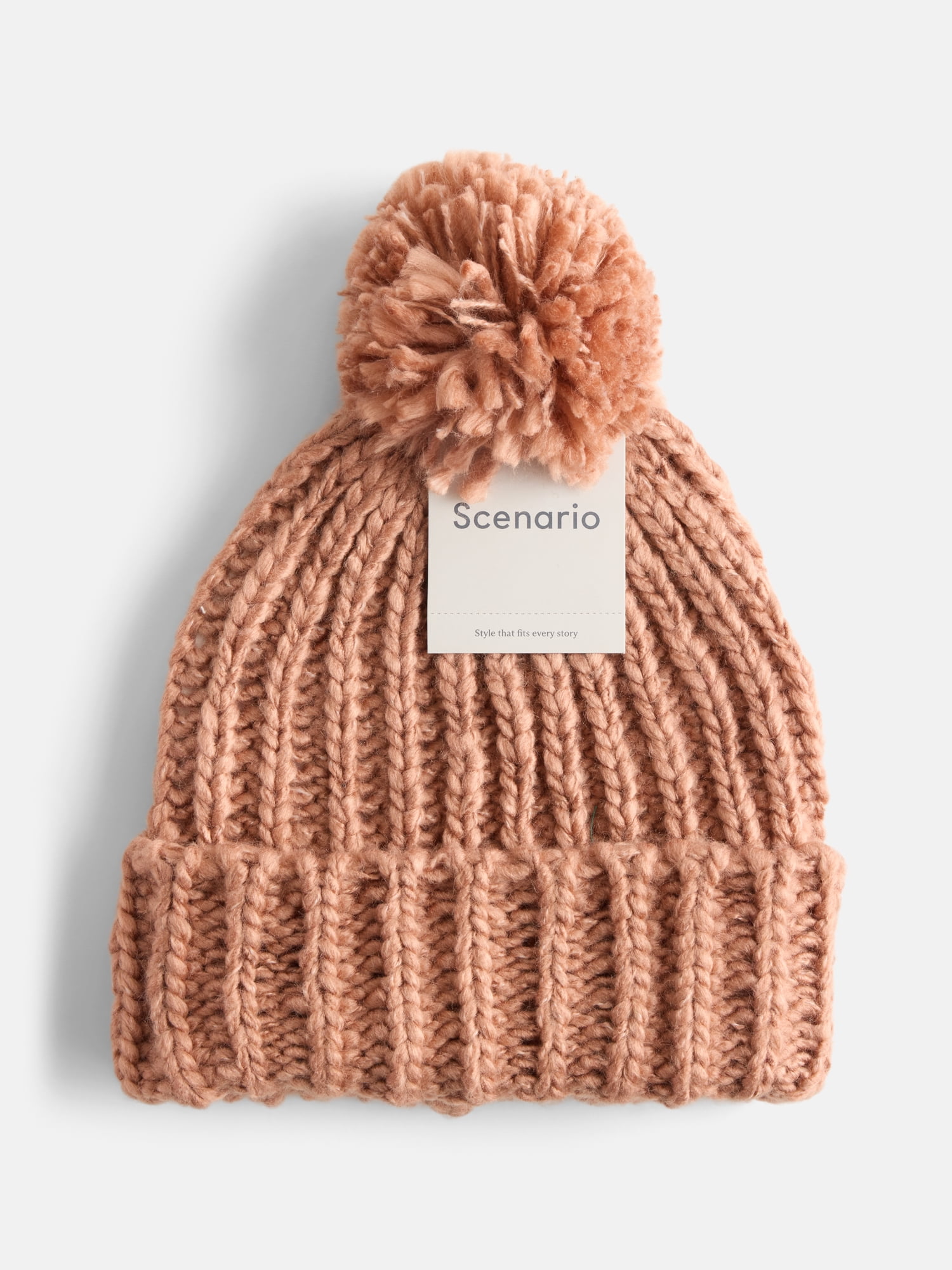 Scenario Women's Chunky Textured Beanie, One Size Fits Most, Root Beer