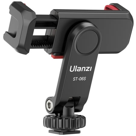 

Ulanzi ST-06S Multi-functional Phone Holder Clamp Phone Tripod Mount 360° Rotatable with Dual Cold Shoe Mounts for Smartphone Vlog Selfie Live Streaming Video Recording