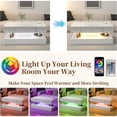 thumbnail image 4 of UHOMEPRO White Black LED Coffee Table, Modern High Gloss Living Room Center Table with Storage Drawers, Remote Controlled RGB LED Lights, 2-Tier Rectangle Marbling Print, 4 of 7