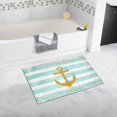 thumbnail image 2 of SUNENAT Summer Gold Glitter Nautical Anchor and Dots on Mint Stripes Non Slip Bath Rug Mats Shower Rug for Tub Bathroom Bedroom Home Decor Large Size 20 x 32 Inches, 2 of 5