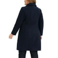 thumbnail image 3 of Agnes Orinda Women's Plus Size Coats Peter Pan Collar Single Breasted With Pockets Trench Winter Long Peacoat 2X Navy Blue, 3 of 6