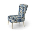 thumbnail image 3 of Designart "Harmonious Floral Symphony I" Blue Dream Upholstered Accent Chair - Cottage Arm Chair For Bedroom, 3 of 5