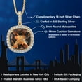 thumbnail image 2 of Gem Stone King 18K Yellow Gold Plated Silver Pendant with Chain Quartz Moissanite (9.59 Cttw), 2 of 6
