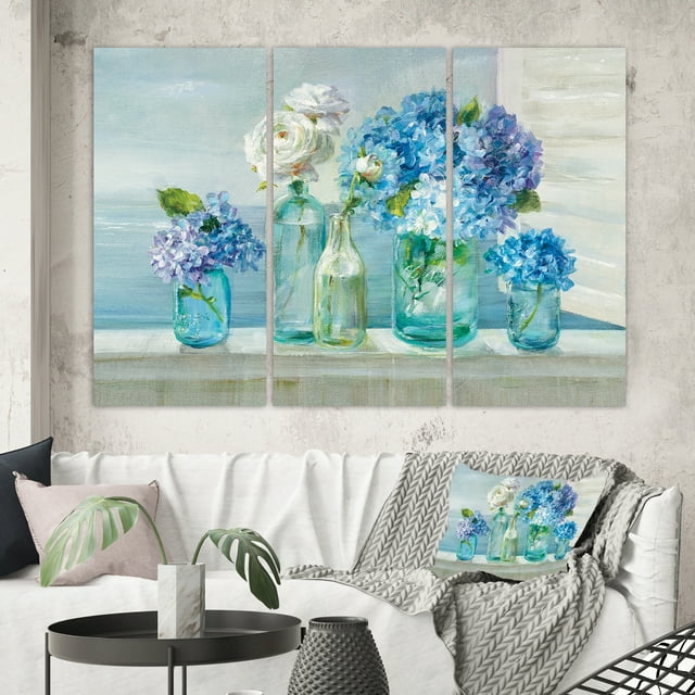 Designart - Bouquets de Fleurs Coastl - Art sur Toile de Plage