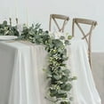 thumbnail image 6 of 6.56 Ft Silver Leaves Boxwood Garland with White Buds - Artificial Greenery Vines for Spring Summer Wedding Table Room Home Mantle Decor, By Kingtowag, 6 of 7
