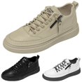 thumbnail image 5 of Men's Fashion Sneakers Comfortable 𝖫a𝖼e Up Shoes Breathable L𝗈w Top Sport Shoes with Side Zipper, Versatile Retro Walking Shoes for Business Dress Casual Wear, 5 of 7