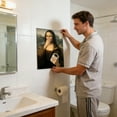thumbnail image 5 of Mona Lisa Bathroom Wall Art Decoration, Mona Lisa Holding A Tissue Bathroom Art, Vintage Waterpoof Humor Wall Decor Poster for Toilet Washroom Decoration(Framed 11.8x15.7in), 5 of 5