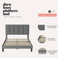 thumbnail image 3 of Dora Platform Bed Frame King Size, Upholstered Tufted Bed, Wood Slat Support, No Box Spring Needed, Metal Bed Frame with High Headboard, Easy Assembly, 3 of 9