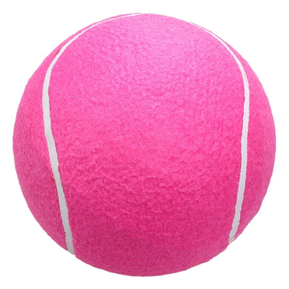 1pc 20cm Inflatable Flannel Ball Large Signature Tennis Rubber Ball for Children Outdoor Sports(Pink)