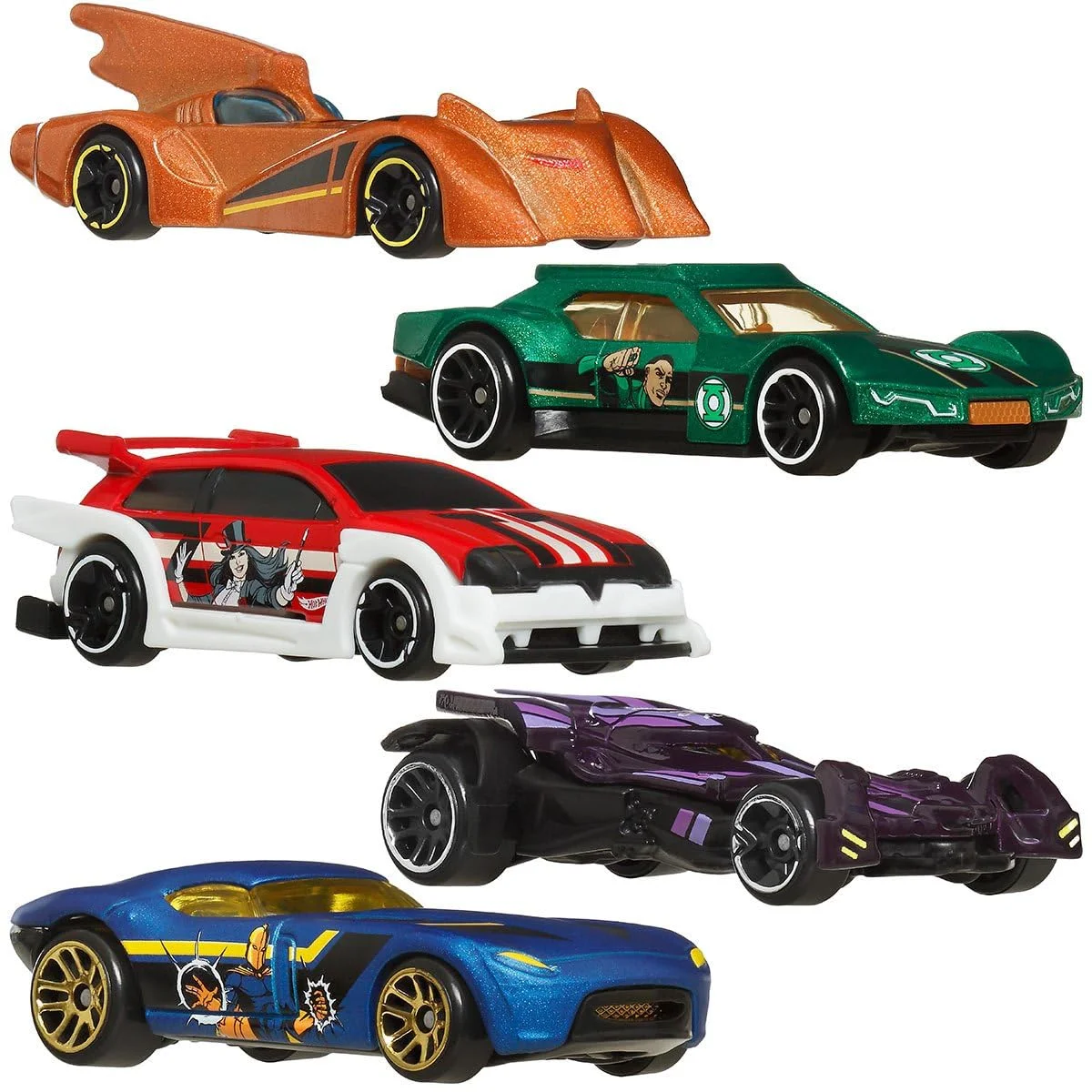 Hot Wheels DC Batman Silver Series Die-Cast Cars Collection, 5-Pack Set, Batmobile, Driftsta, Fast Felion, Flight '03