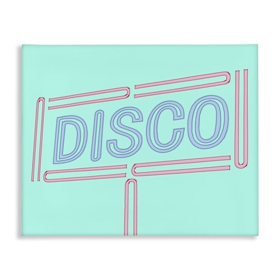 Stupell Industries Retro Disco Sign Typography Painting Gallery Wrapped Canvas Art Print Wall Art, 20 x 16