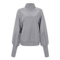 thumbnail image 3 of Annhoo Sweatshirt for Women Casual Long Sleeve Mock Neck Pullovers Cozy Solid Color Fall Outfits Clothes, 3 of 4