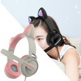 thumbnail image 3 of Auriculares con micrófono Perfecl oreja de gato LED Rosa, 3 of 7