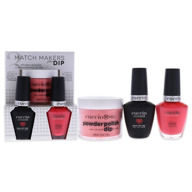 Cuccio Colour 1.6oz Pro Powder Polish Dip System, 0.44oz Veneer Soak Off Gel, 0.43oz Color Nail Polish Match Makers Plus Dip - Paraíso encontrado 3 Pc Cuccio 1.6oz Pro Powder Polish Dip System, 0.44oz Veneer Soak Off Gel, 0.43oz Color Nail Polish 3 Pc