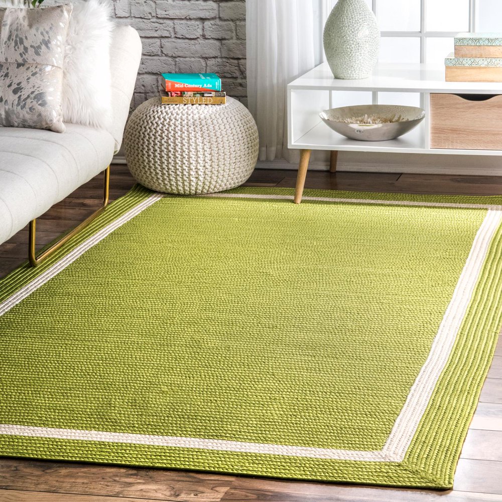 nuLOOM Braided Gwenyth Solid Border Area Rug or Runner