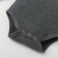 thumbnail image 6 of Izhansean Newborn Baby Boy Girl Clothes Ribbed Knitted Romper Long Pants Fall Winter Suit Dark Gray 3-6 Months, 6 of 8