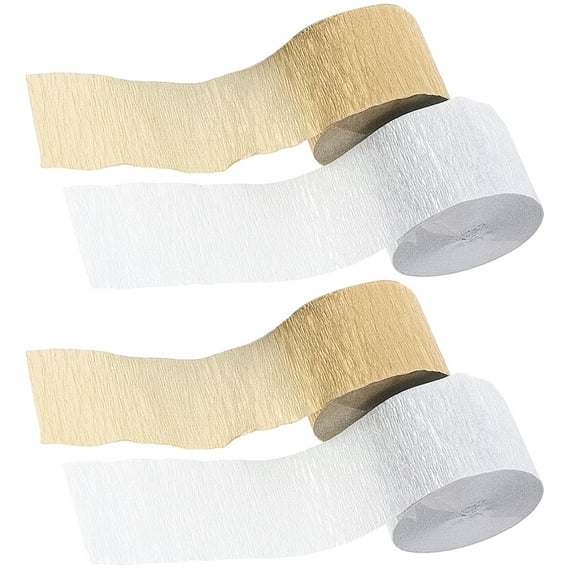 4 Rolls Colored Crepe Papers Party Streamer Decor for Birthday and Wedding