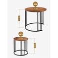 thumbnail image 3 of YORKING Nesting Coffee Table Set of 2, Round Table, Modern End Side Table Night Stand for Bedroom Dining Room (Brown), 3 of 16