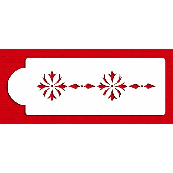 Designer Stencils Round Medallion Cake Stencil Side, Beige/semi-transparent