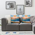 thumbnail image 2 of Acheng Sunrise Square Throw Pillow Covers Bohemian Abstract Mountain Landscape Scene Sun Aesthetic Blue Orange Comfortable Washable Couch Bedroom Playroom Office,Set of 2 White 20x20in, 2 of 7