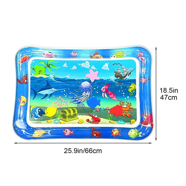 HWRETIE - Tapete de juego acuático grueso,almohadilla inflable sensorial con peces para gatos y niños,tapete de actividades acuáticas de verano para uso en interiores y exteriores