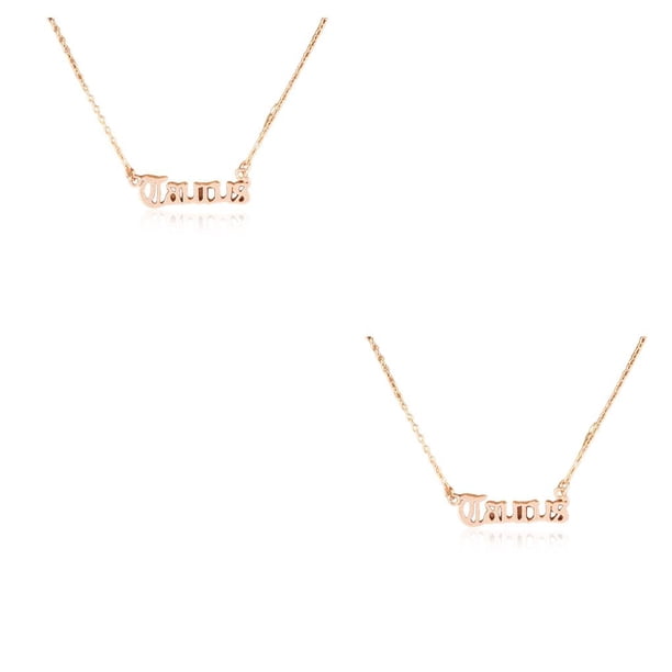 Sonducket Retro inglés letra zodiaco collar Ins DIY cómodo exquisito colgante para amante amigo Festival regalos oro rosa Tauro Tauro 2piezas Sonducket CBP215902