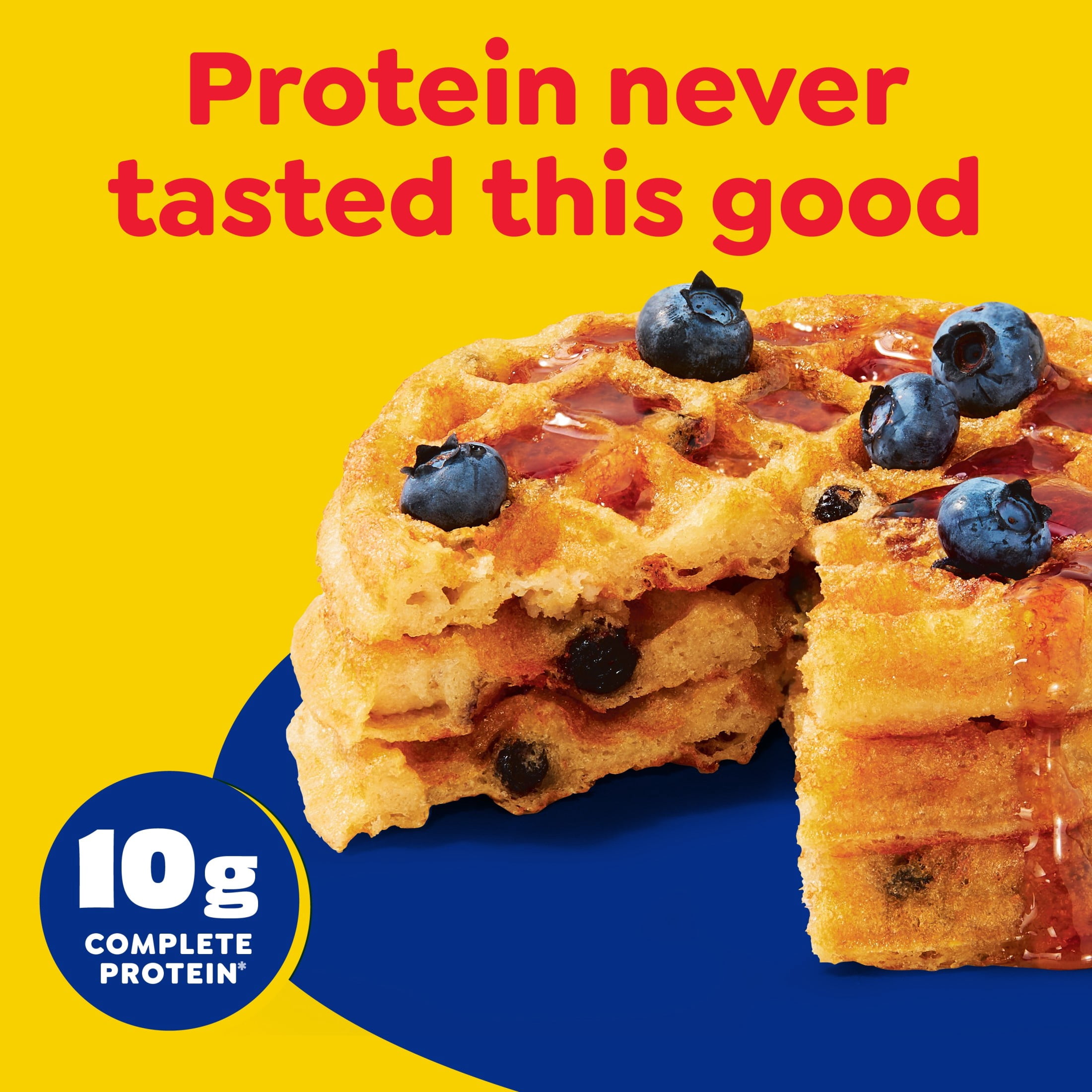 Eggo Protein Blueberry Waffles, Frozen Breakfast, 12.3 oz, 10 Count