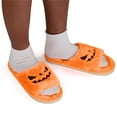 thumbnail image 4 of JeashCHAT Halloween Pumpkin Lantern Fuzzy Slippers Soft Plush Cozy Open Toe Slides Indoor Outdoor Slippers Memory Foam House Bedroom Slippers, 4 of 6