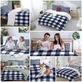 thumbnail image 6 of Navy Blue Check Duvet Cover Set, Farmhouse Buffalo Plaid Blue Soft Duvet Cover Full Size Bedding Set 4 Pieces, 1 Quiltcover and 2 Pillowcases with Zipper, 1 Bed Sheet for All Seasons, 6 of 9