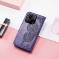 thumbnail image 3 of Wallet Case for Xiaomi Redmi 10A, 3D Butterfly Flower PU Leather with Credit Card Slots Holder Magnetic Closure Folio Phone Cover for Xiaomi Redmi 10A Rhinestone Deep Purple, 3 of 14