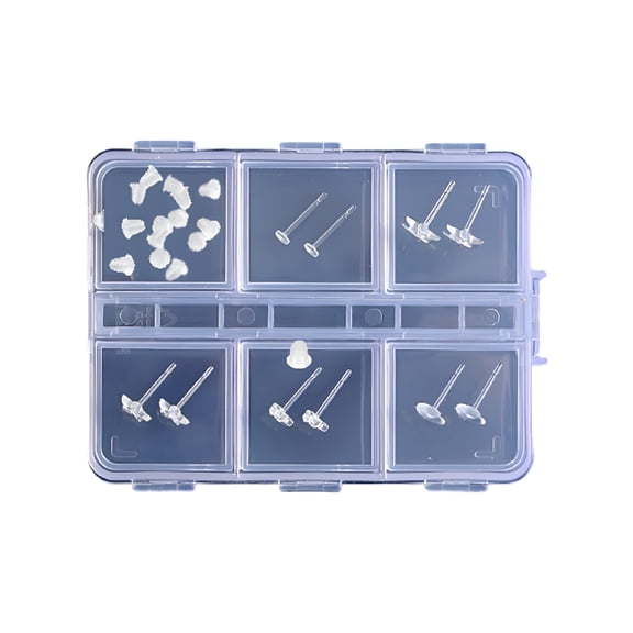 DESIGNICE Elegant Clear Sports Earrings for Sensitive Ears Soft Resin Studs with Invisible Designs for Daily Wear and Sleep