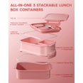 thumbnail image 4 of Set de Caja Bento para Almuerzo KEMETHY para Adultos 2.19L con Bolsa Térmica Rosa, 4 of 8